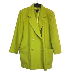 VINTAGE Escada lime green blazer coat mini skirt
